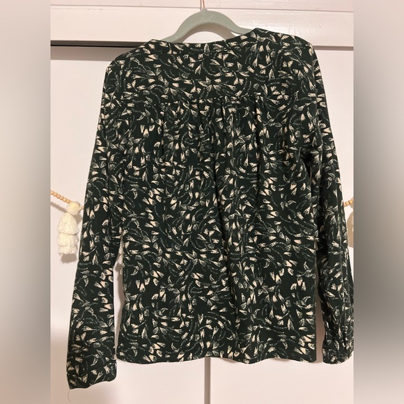 Pact Organic Cotton Forest Green Blouse Size Small - Picture 2 of 6